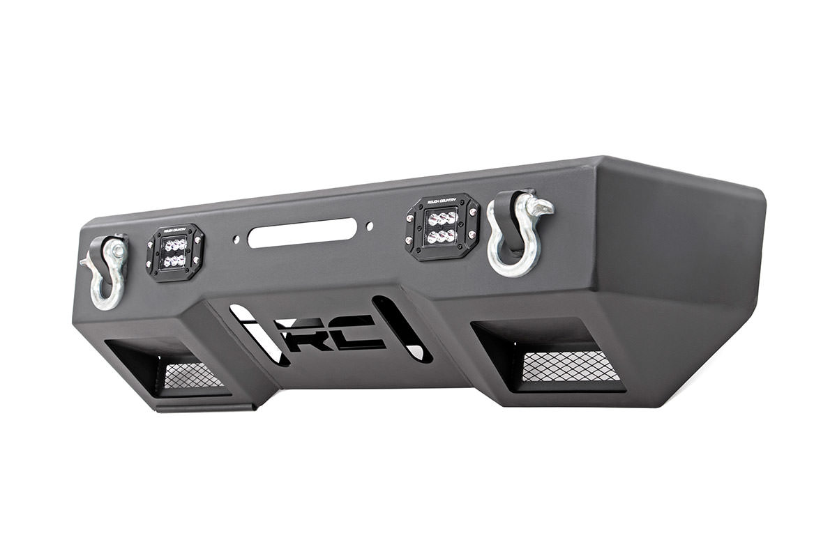 Rough Country 11831 Front Stealth Stubby Winch Bumper w/ Black Series LED Lights